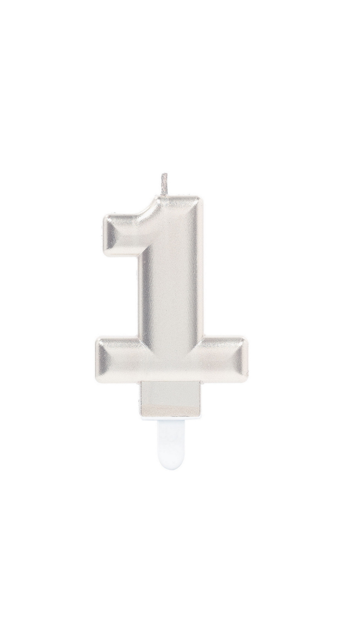 Sparkling Celebrations Candle with Holder 9.3cm Silver - No.1