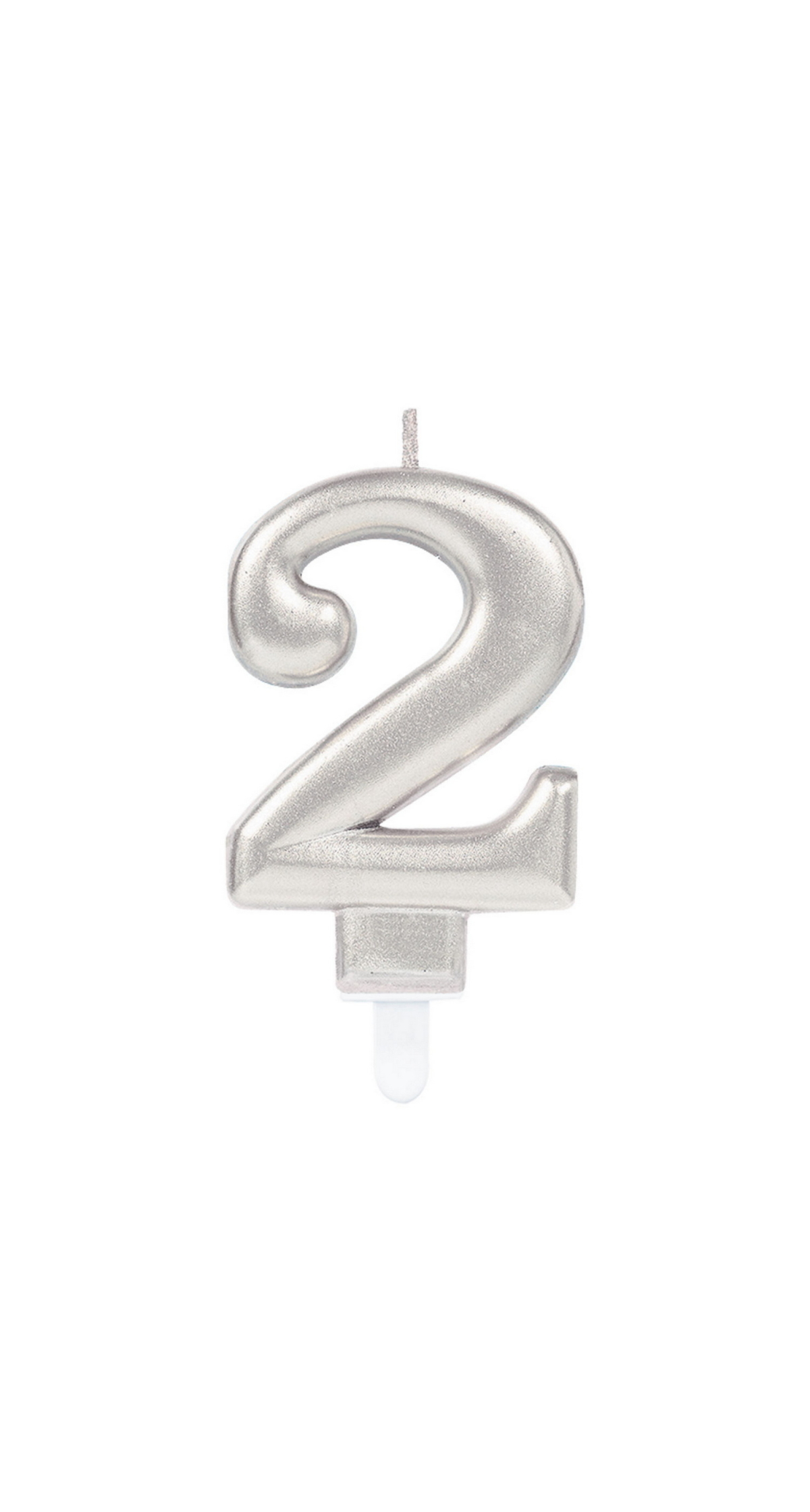 Sparkling Celebrations Candle with Holder 9.3cm Silver - No.2