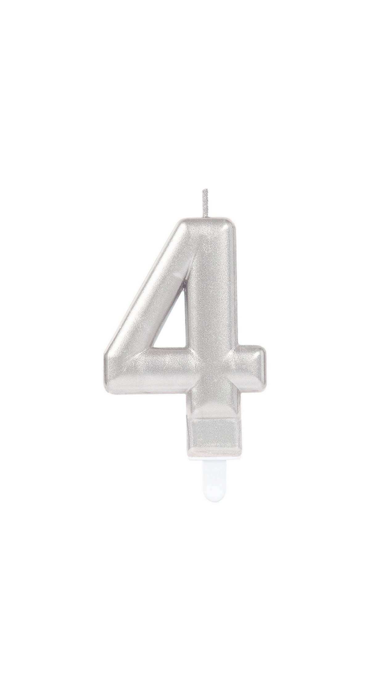 Sparkling Celebrations Candle with Holder 9.3cm Silver - No.4