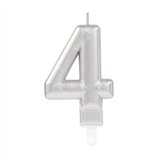 Sparkling Celebrations Candle with Holder 9.3cm Silver - No.4
