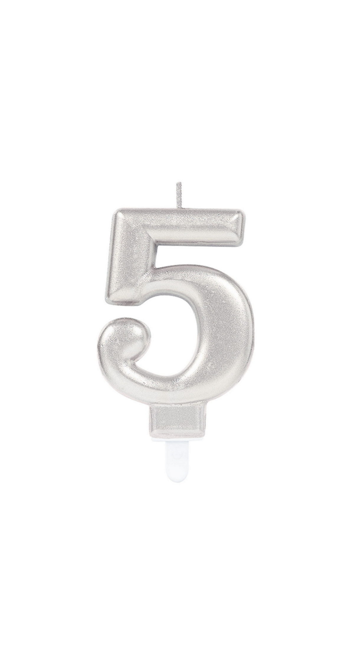 Sparkling Celebrations Candle with Holder 9.3cm Silver - No.5