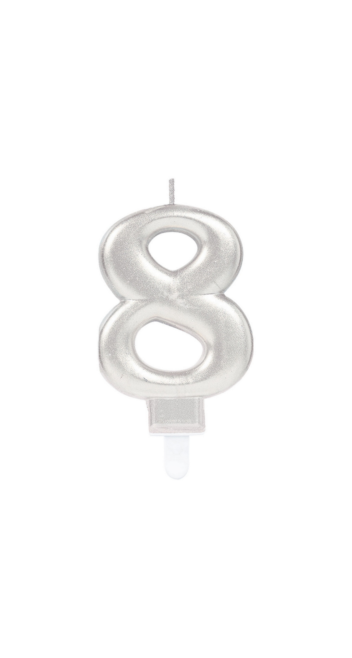 Sparkling Celebrations Candle with Holder 9.3cm Silver - No.8
