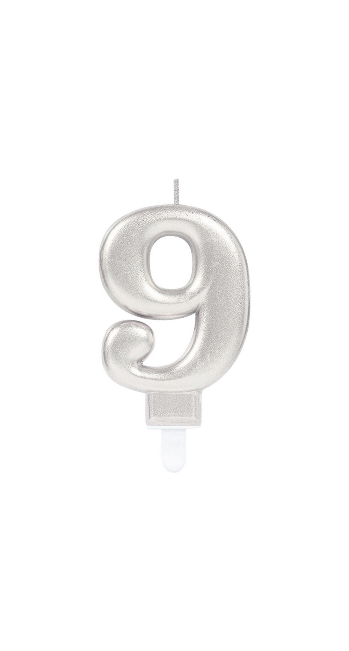 Sparkling Celebrations Candle with Holder 9.3cm Silver - No.9