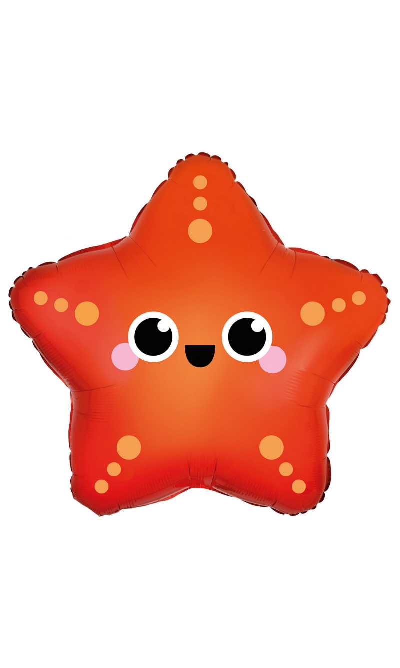 Standard Shape Ocean Buddies Starfish Foil Balloon  43cm x 43cm