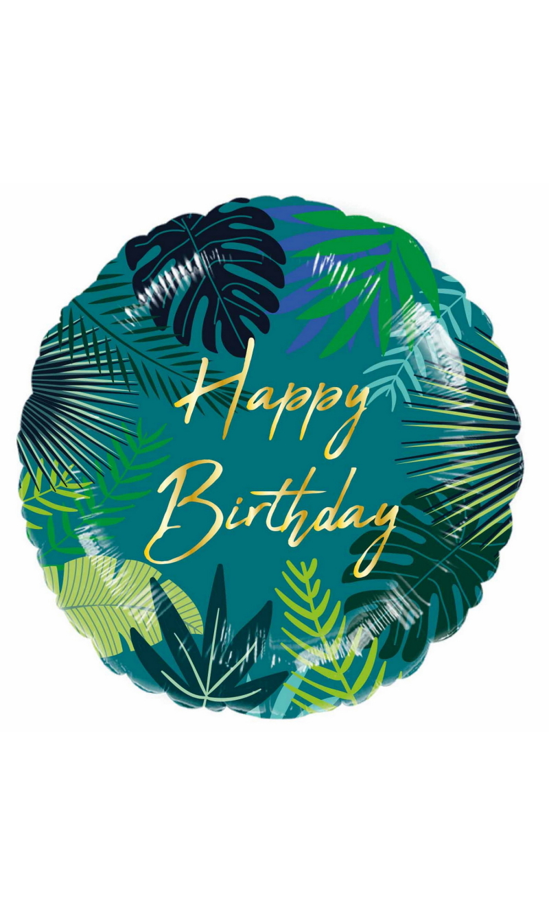 Standard Tropical Birthday Foil Balloon 43cm
