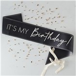 It's my Birthday Black and Nude Sash