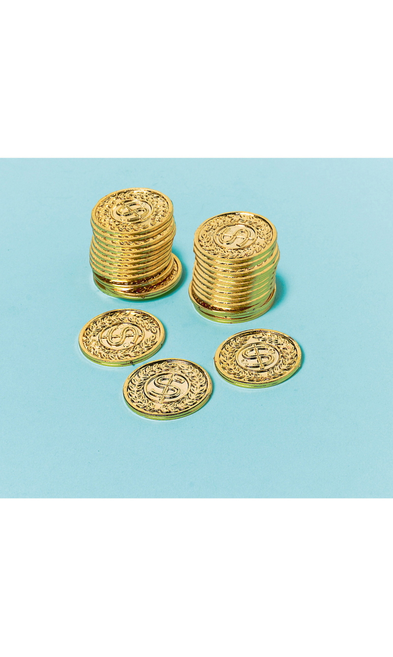 Plastic Party Favor Gold Coins 3.4cm - 144pcs