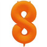 34 Inch Foil Balloon Number Neon Orange - No.8