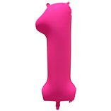 34 Inch Foil Balloon Number Neon Pink - No.1