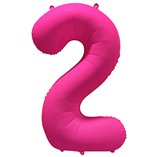 34 Inch Foil Balloon Number Neon Pink - No.2