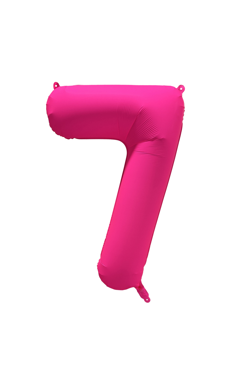 34 Inch Foil Balloon Number Neon Pink - No.7