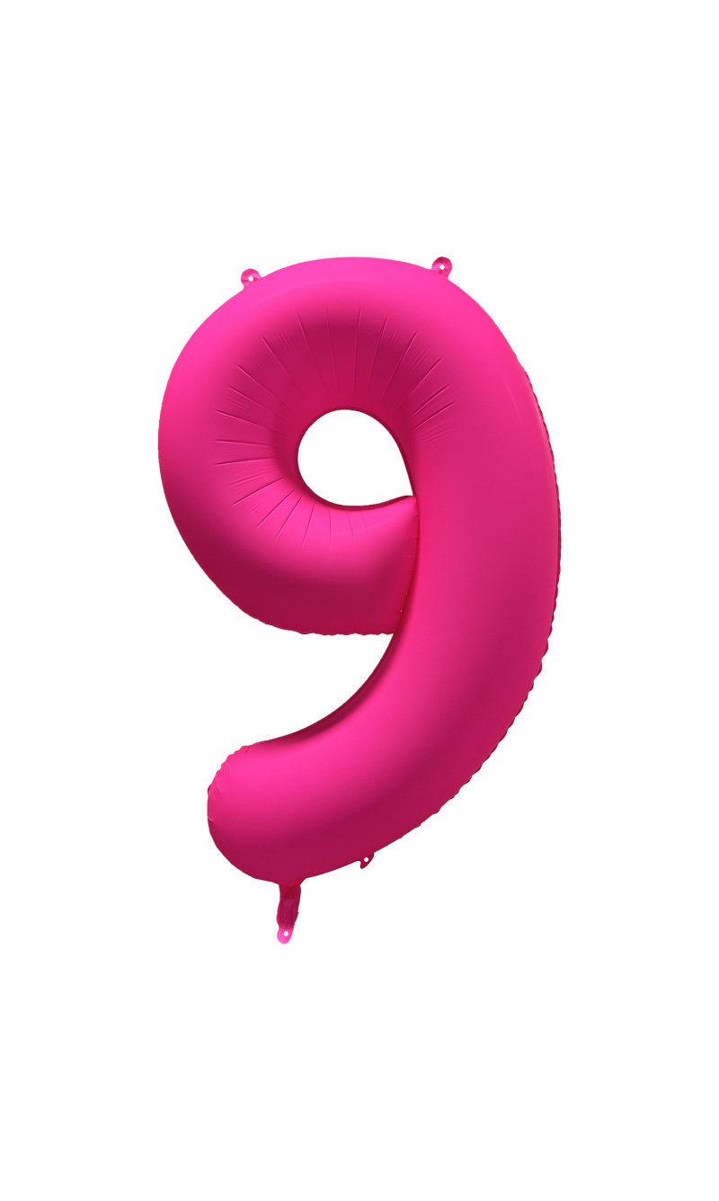 34 Inch Foil Balloon Number Neon Pink - No.9