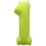34 Inch Foil Balloon Number Neon Yellow - No.1