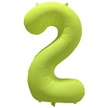 34 Inch Foil Balloon Number Neon Yellow - No.2