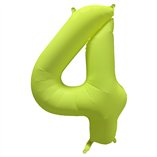 34 Inch Foil Balloon Number Neon Yellow - No.4