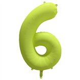 34 Inch Foil Balloon Number Neon Yellow - No.6