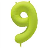 34 Inch Foil Balloon Number Neon Yellow - No.9