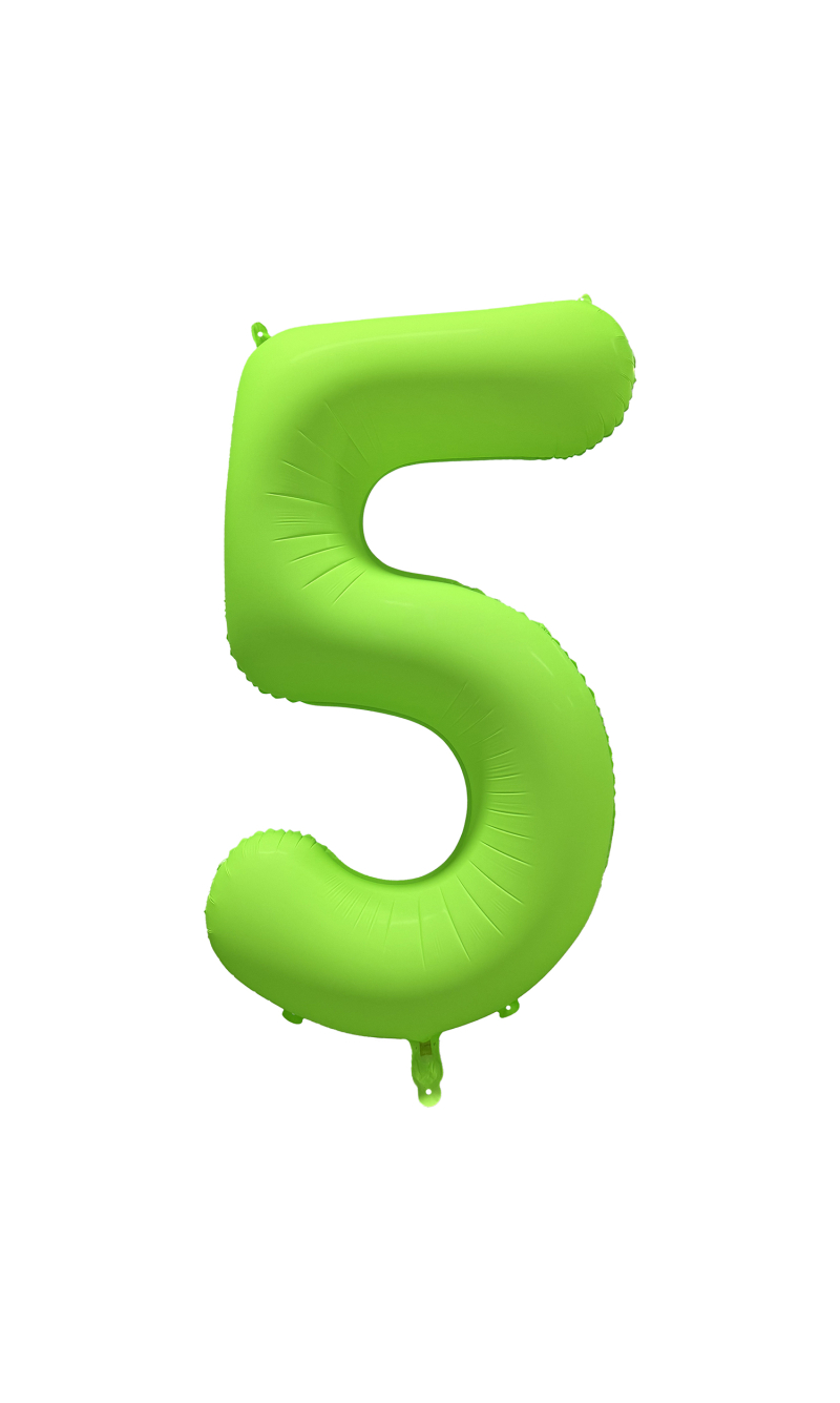 34 Inch Foil Balloon Number Neon Green - No.5