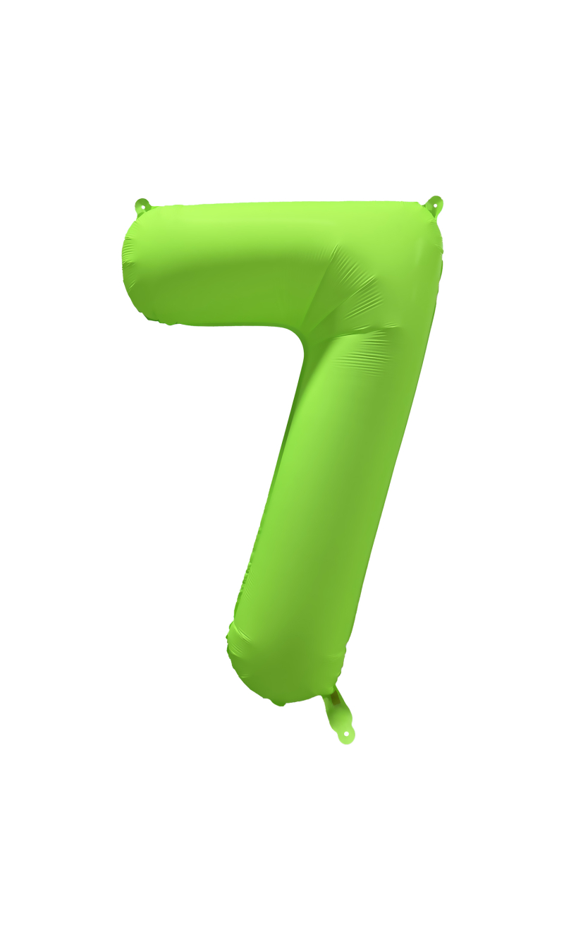 34 Inch Foil Balloon Number Neon Green - No.7