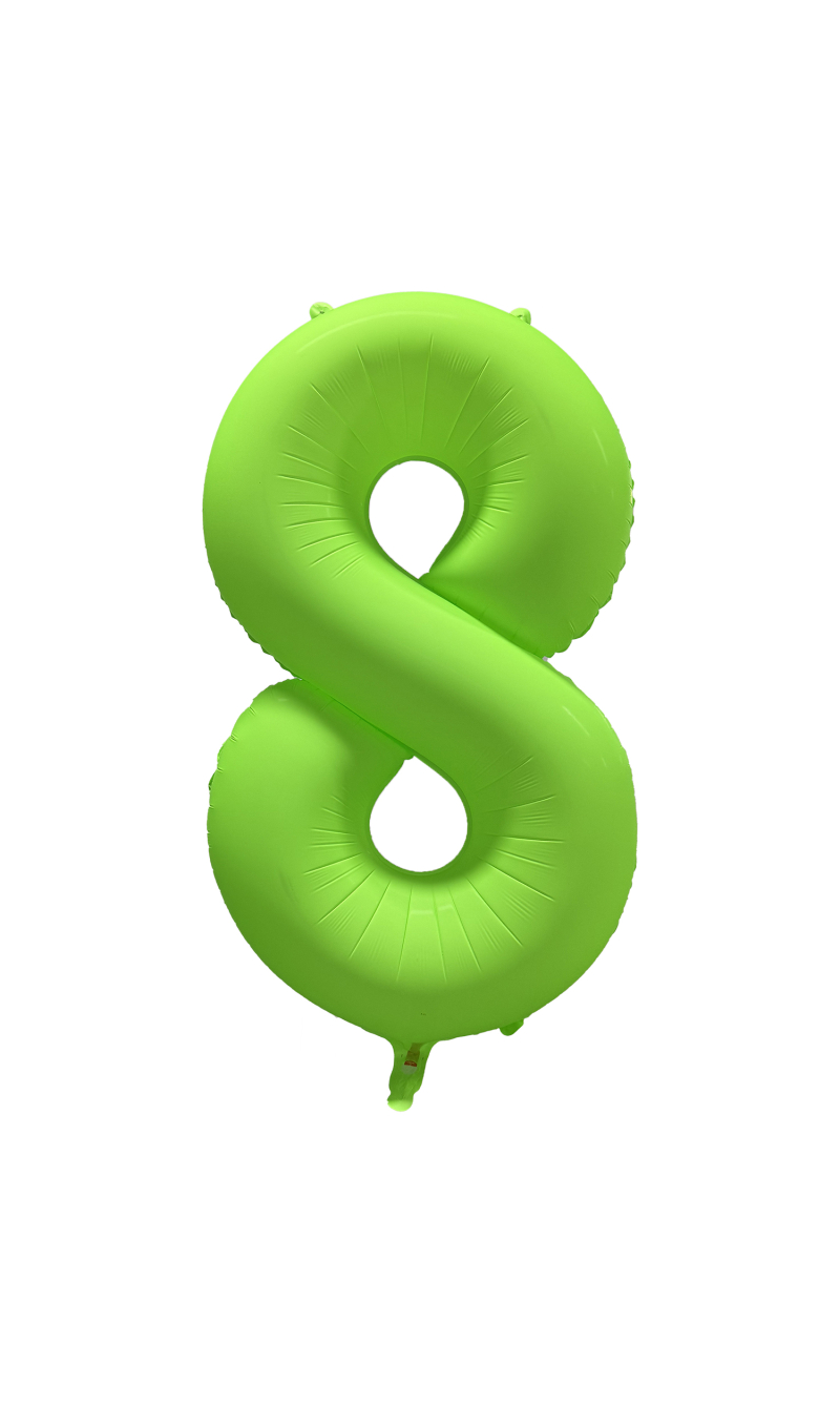 34 Inch Foil Balloon Number Neon Green - No.8