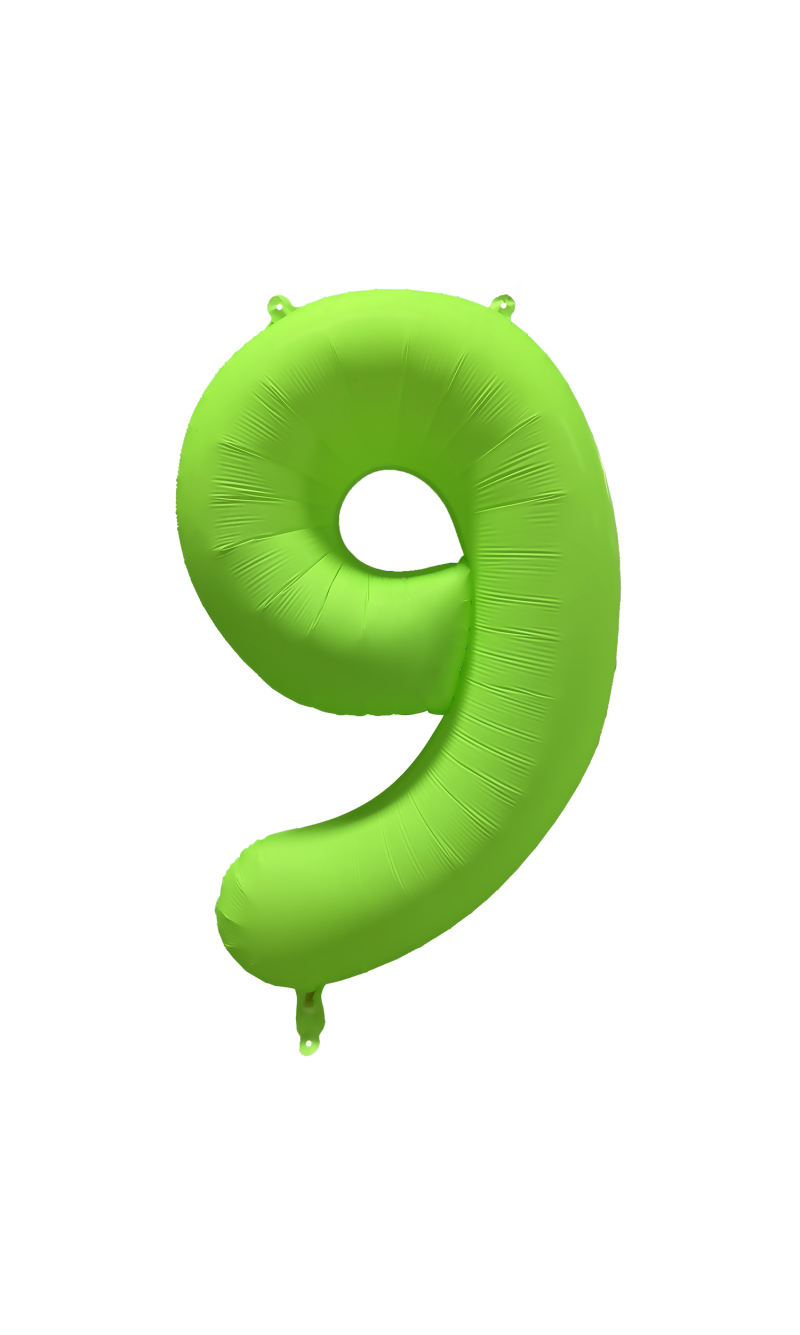 34 Inch Foil Balloon Number Neon Green - No.9
