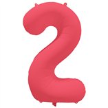 36 Inch Foil Balloon Number Neon Red - No.2