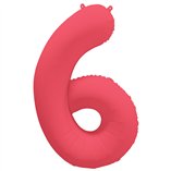 35 Inch Foil Balloon Number Neon Red - No.6