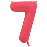 35 Inch Foil Balloon Number Neon Red - No.7