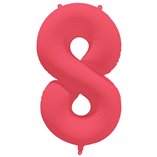 34 Inch Foil Balloon Number Neon Red - No.8