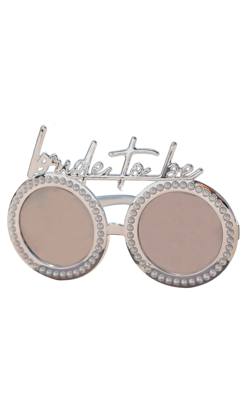 Hens Bride To Be Sunglasses Silver with Pearls