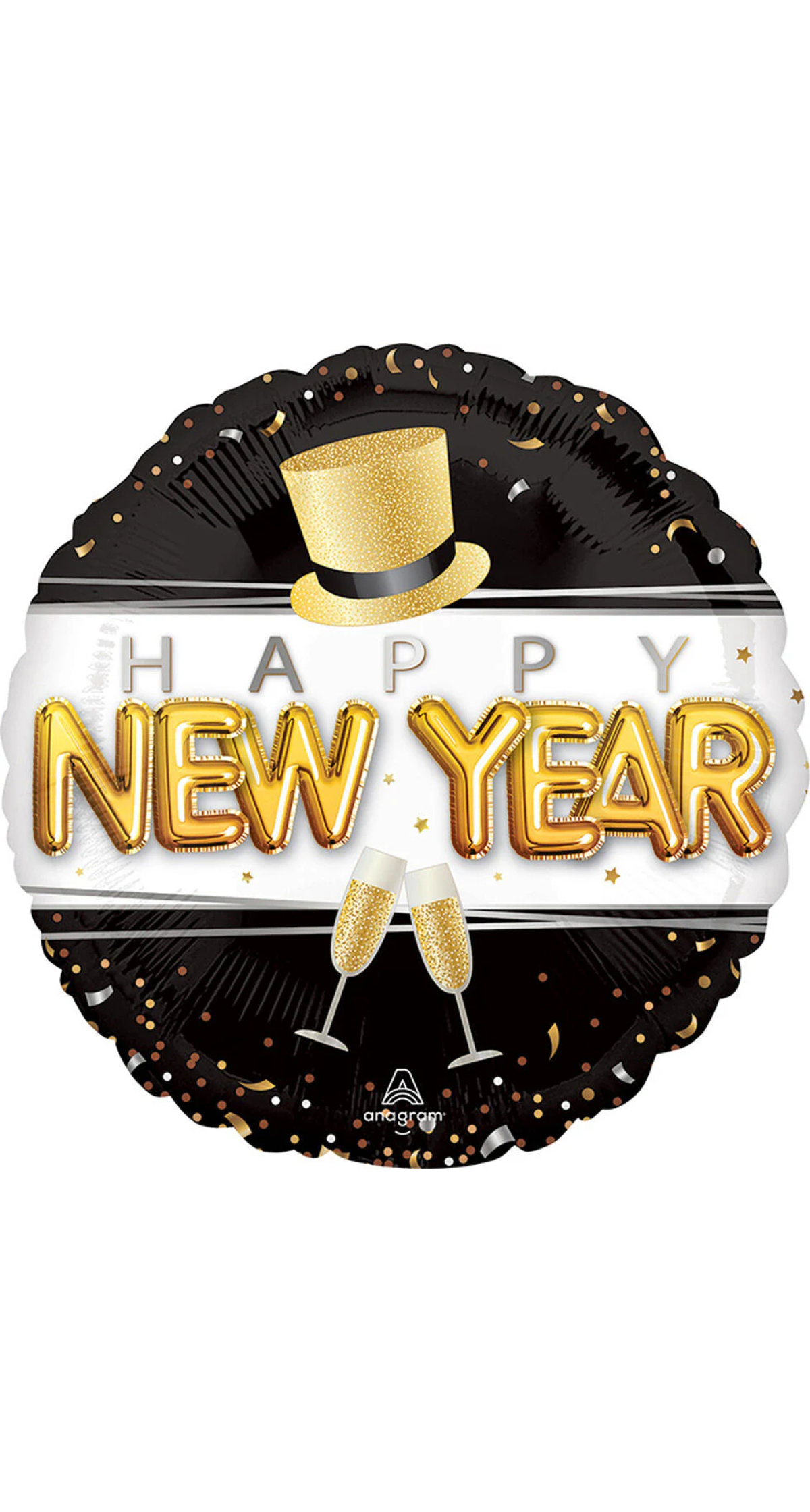Happy New Year Pop Clink Cheers Foil Balloon 43cm