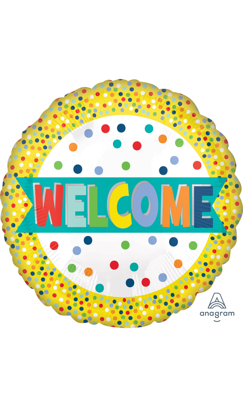 Standard Welcome Lots of Dots Foil Balloon 43cm