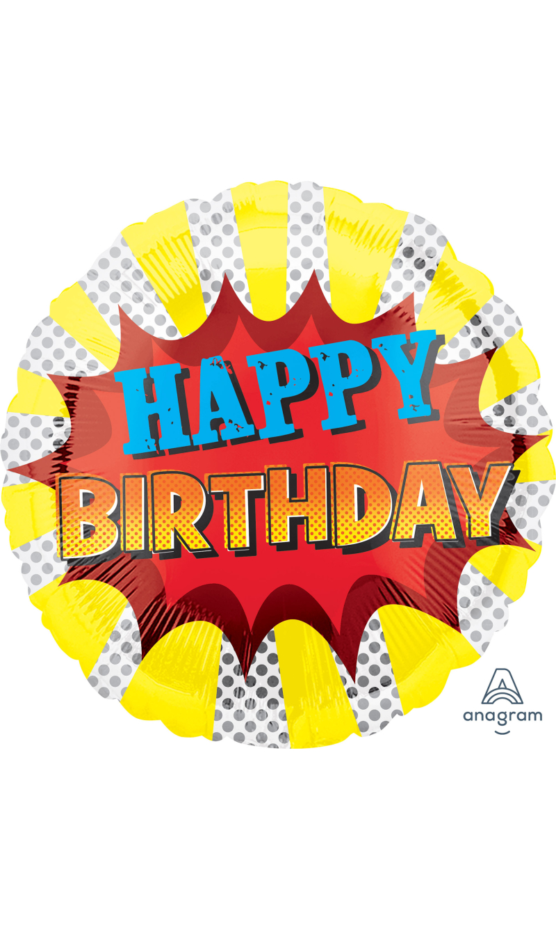 Standard Super Hero Birthday Foil Balloon 43cm