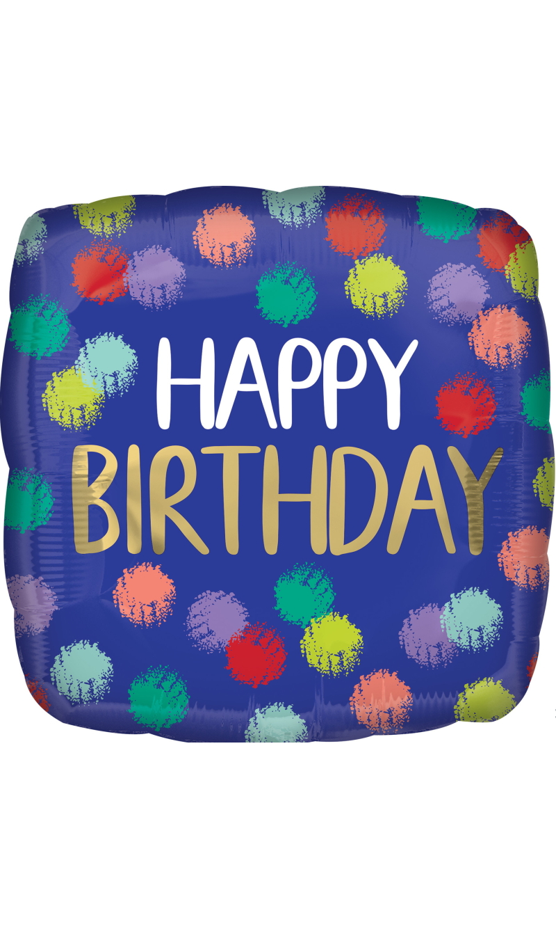 Standard Brushed Happy Birthday Foil Balloon 43cm
