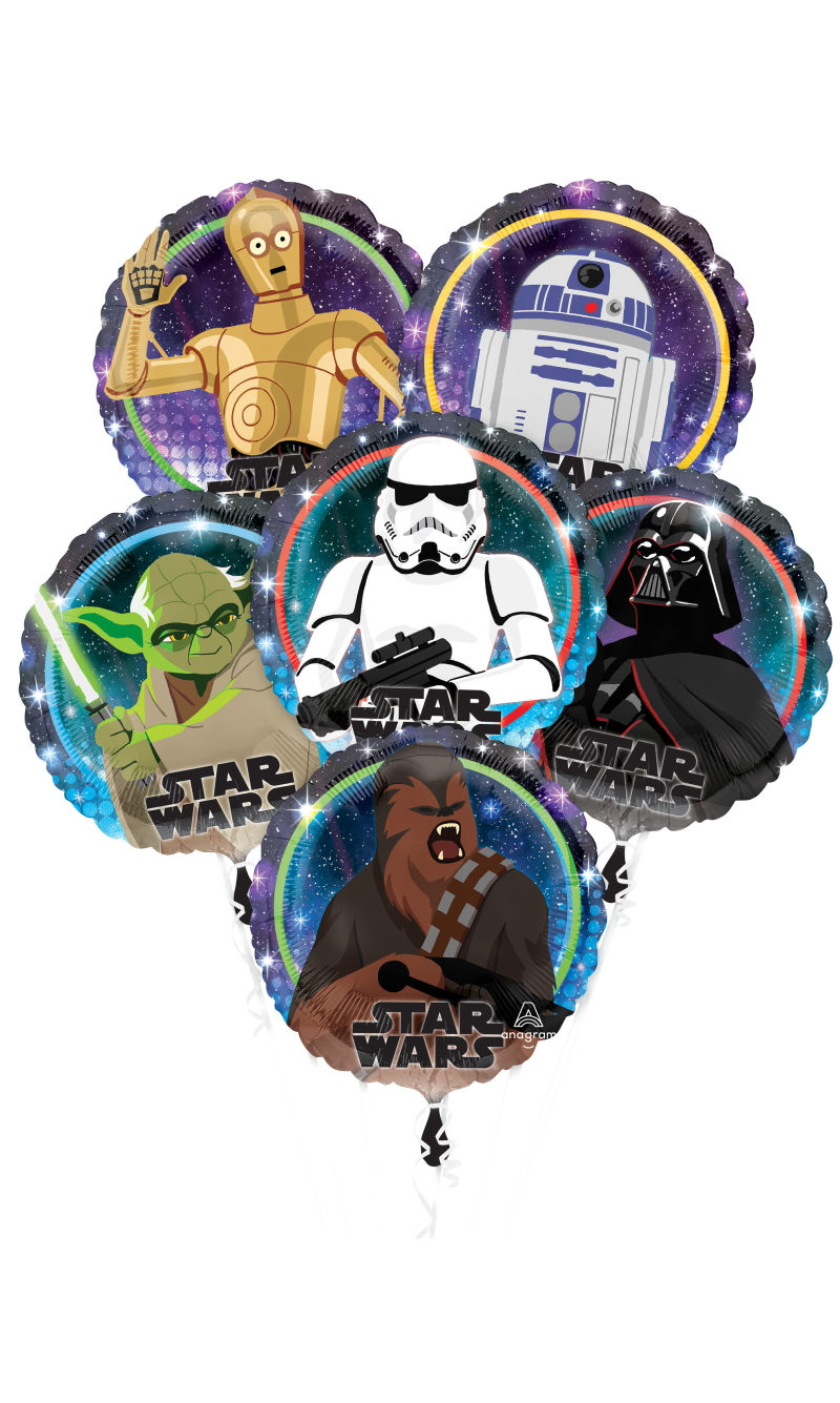 Standard Star Wars Galaxy Foil Balloon Bouquet 43cm - 6pk