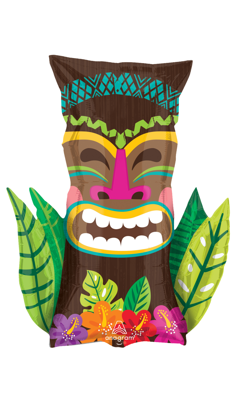 SuperShape Vintage Tiki Hawaiian Foil Balloon - 58cm x 76cm
