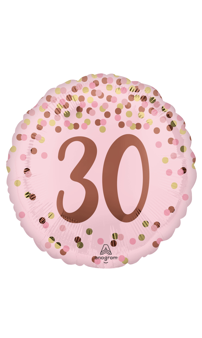 Standard Pretty Pink 30th Birthday Foil Balloon 43cm