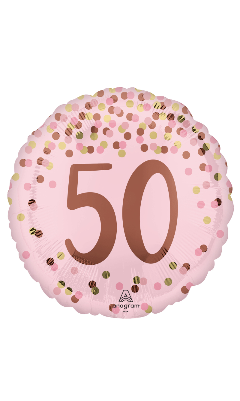 Standard Pretty Pink 50th Birthday Foil Balloon 43cm