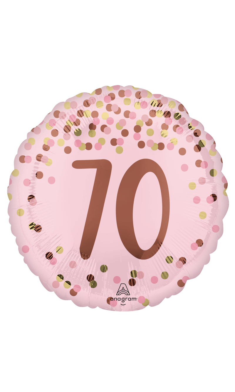 Standard Pretty Pink 70th Birthday Foil Balloon 43cm