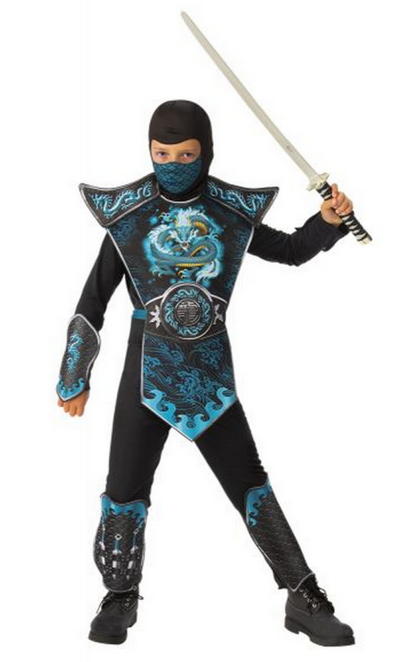 Blue Dragon Ninja Boy Costume - Age 5 to 7 Years