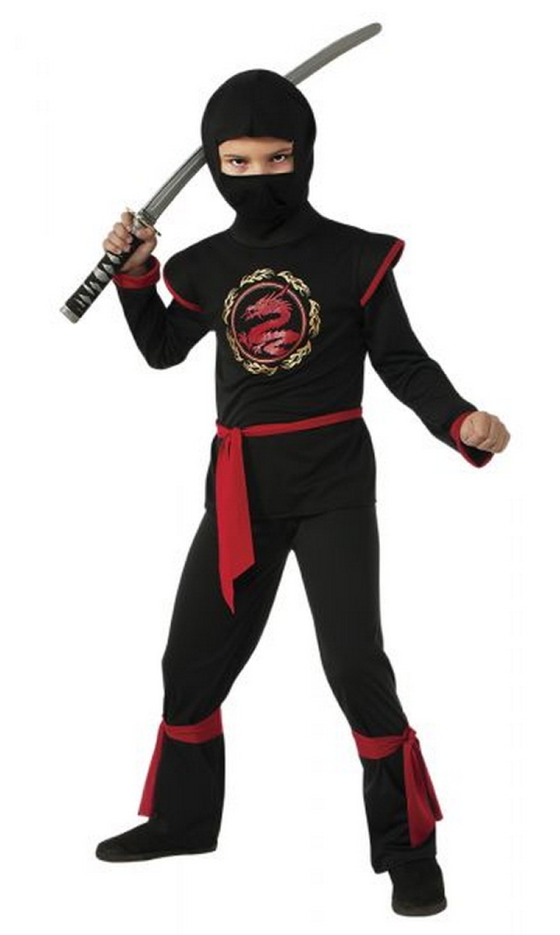 Black Dragon Ninja Boy Costume - Age 5 to 7 Years
