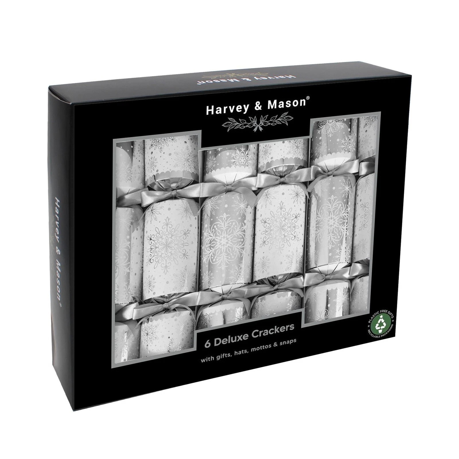 Christmas Crackers Deluxe 6 Pack- Silver Snowflake