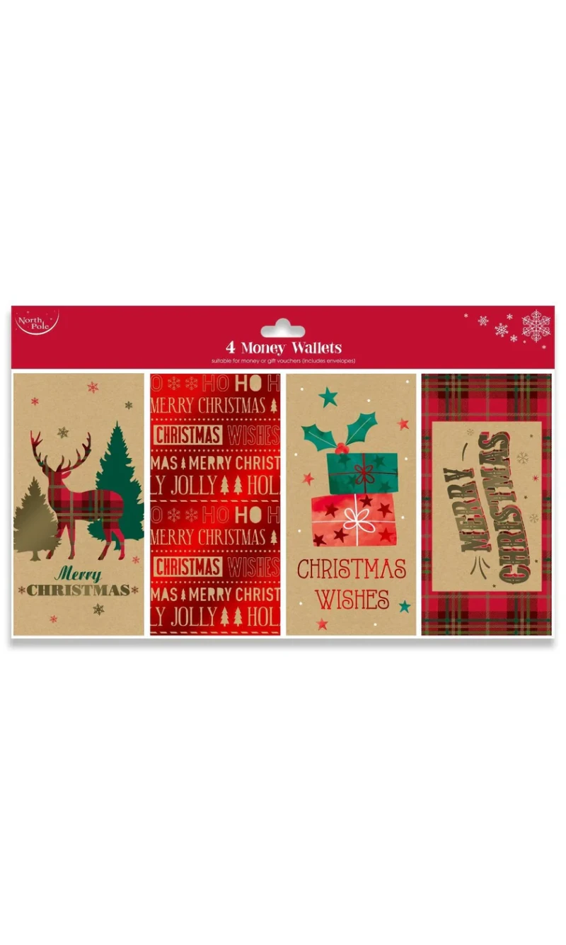 Christmas Money Wallet Cards - Kraft 4
