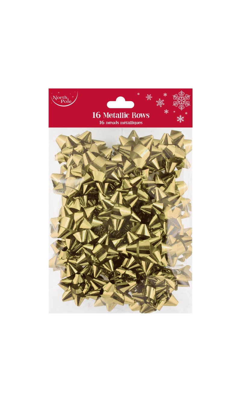 Christmas Gold Metallic Bows 16