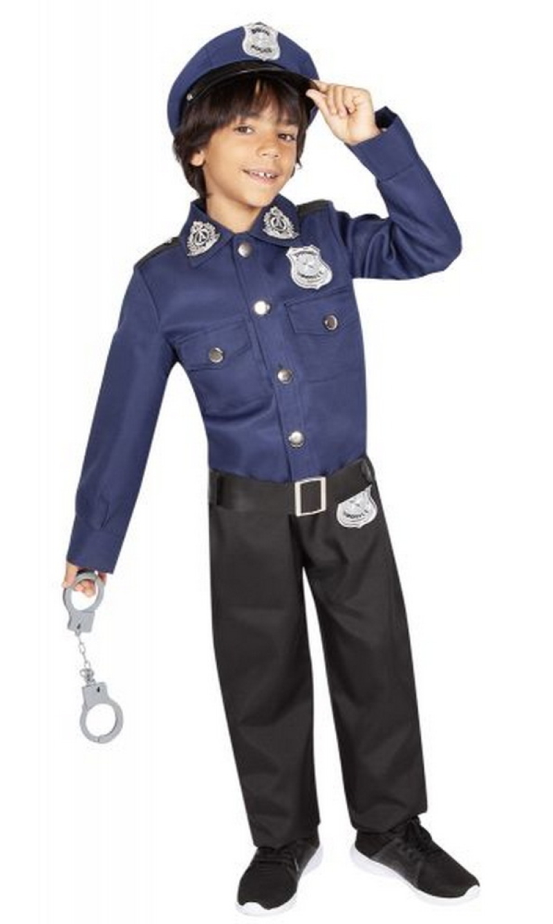 Police Duty Patrol Boy Officer Costume - Age 3 to 4 Years