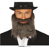 Grey Beard & Moustache With Elastic Rubber - 11959