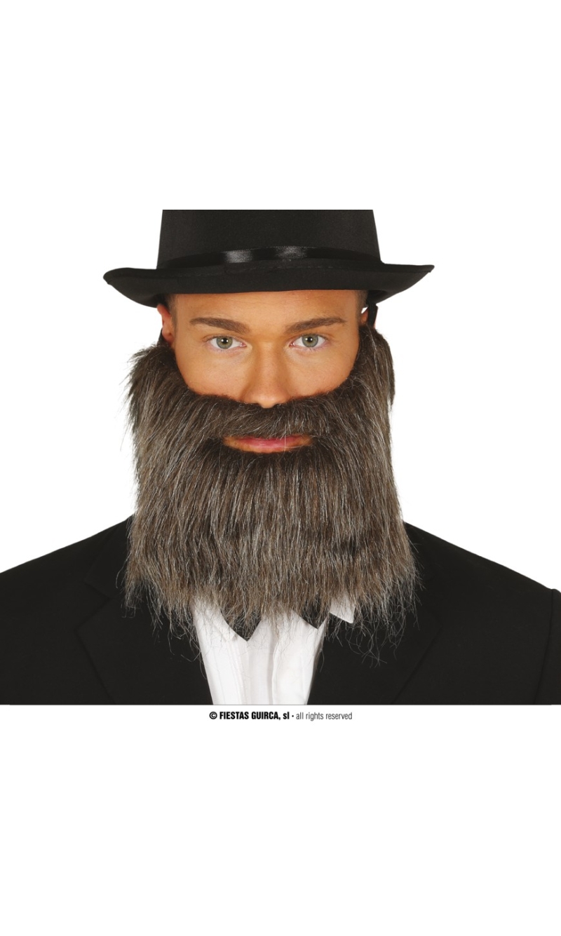 Grey Beard & Moustache With Elastic Rubber - 11959