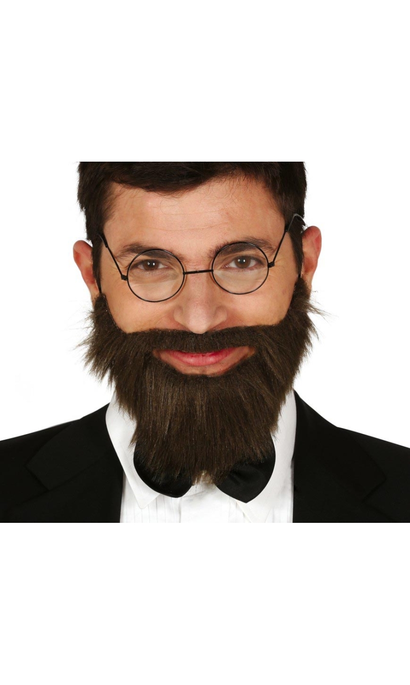 Brown Beard & Moustache With Elastic Rubber - 11961