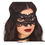 Black Lace Embroidered Venetian Mask - Adult One Size