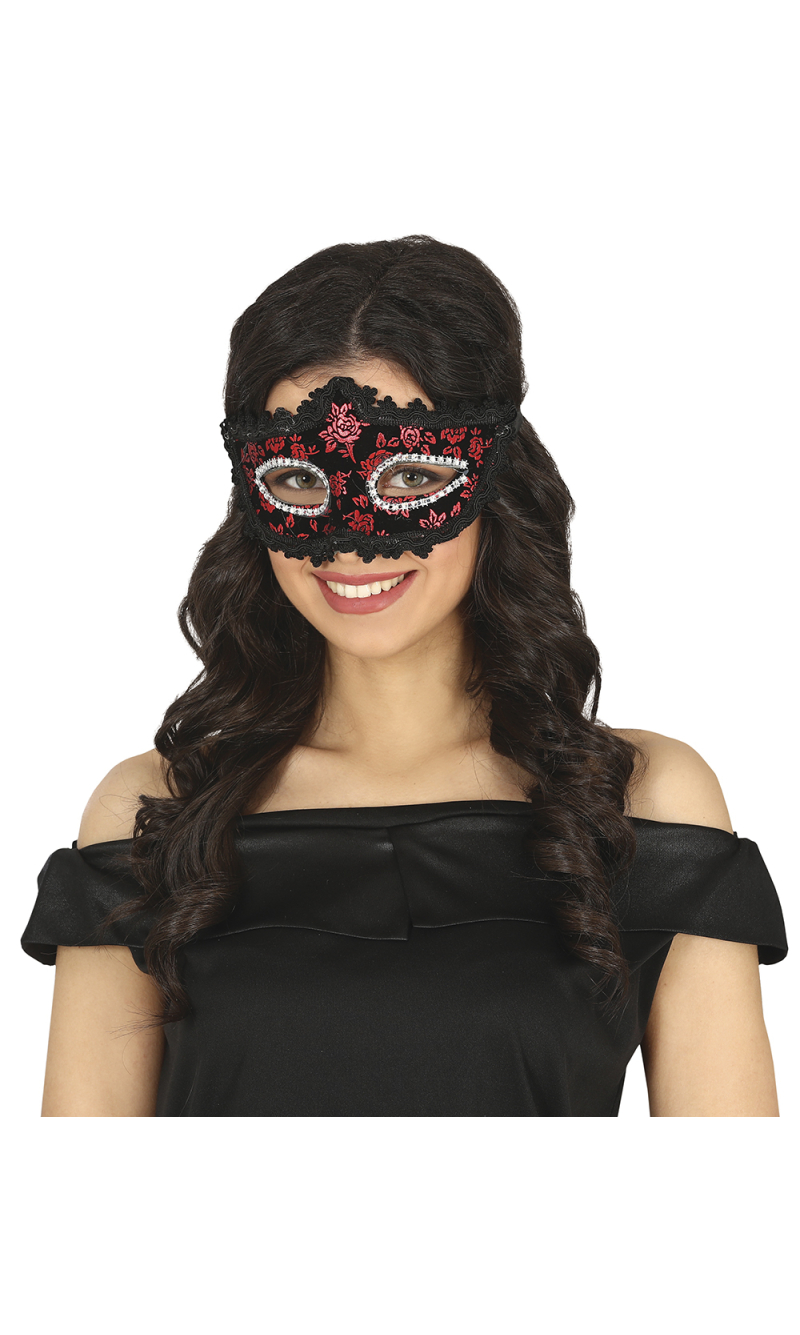 Black & Red Venetian Mask